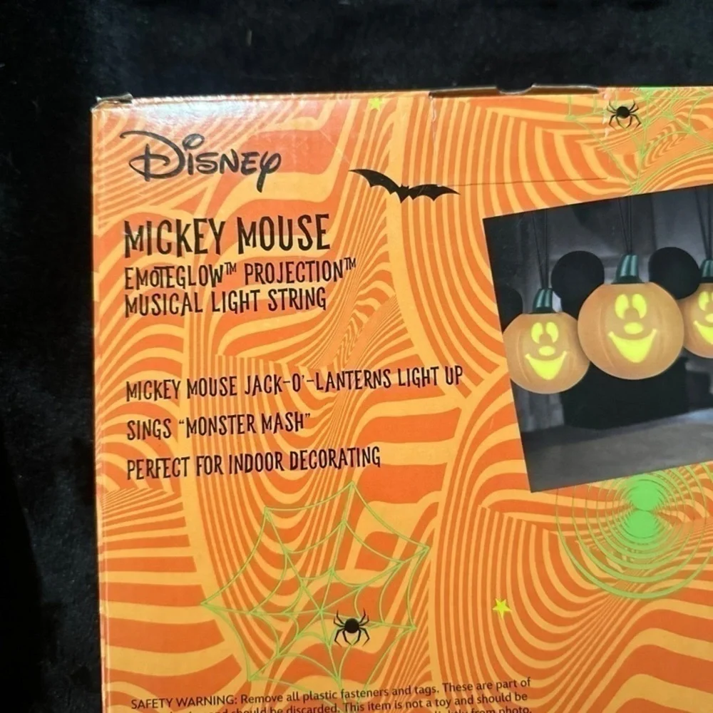 Disney Pumpkin String Lights Singing NEW Monster Mash Halloween Decor Orange